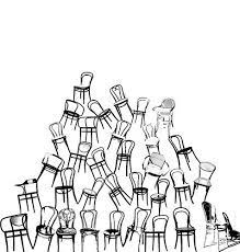 Elegant and vintage apartment interior with classic wooden furniture, grey sofa, retro coffee table, lamp and mock up posters gallery. Thonet Chair History Thonet Chair Shabby Chic Table And Chairs Blue Chairs Living Room