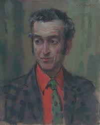 Antique Portrait of a Gentleman in a blue coat with a landscape beyond in a  painted oval