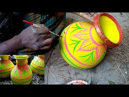 খলই, ওড়া, পাইছা, ঝুঁড়ি, চালনা, কুলা, . à¦• à¦­ à¦¬ à¦¬ à¦¯ à¦° à¦•à¦²à¦¸ à¦†à¦²à¦ªà¦¨ à¦† à¦• à¦¹à¦¯ à¦¦ à¦– à¦¨ How To Paint And Decorate Wedding Pot Alpana Design Youtube