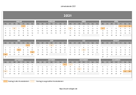 Alle aufgeführten kalender sind kostenlos und meist in diversen ausführungen und zeiträumen wählbar Excel Jahreskalender 2021