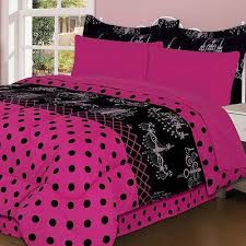 Black And White Polka Dot Comforter Queen Pink Black Polka Dot 8 Piece Microfiber Comforter Bed Set Queen Size Bedding Hot Pink Bedrooms Paris Bedding Pink Paris Bedroom