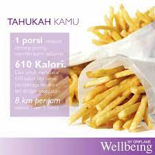 Kalori kentang goreng yang sudah tinggi, ditambah taburan garam akan terus menambah kadar kalori dalam tubuh. Facebook