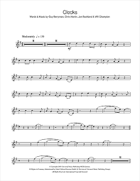 Coldplay Clocks Sheet Music Notes Chords Download Rock Notes Alto Saxophone Pdf Print 102138