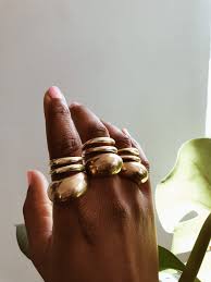 Yaya & Domus Ring Set// Brass Ring, Gold Ring, Egyptian Jewelry,ethnic  Jewelry,brass Jewelry, African Ring,afrocentric Jewelry, Double Ring