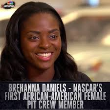 Who was the first african american nascar driver? Nascar On Nbc Brehanna Daniels Is Nascar S First Female African American Pit Crew Member Facebook