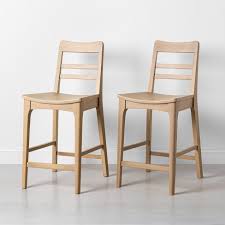 Pbfeatures:bp p ul liheavy duty 16. 2pk Wood Ladder Back Counter Stool Natural Hearth Hand With Magnolia Target