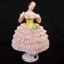 Vintage doll from germany.soft body, bisque china face, hands and feet. Very Pretty Antique German Porcelain Dresden Lady Dancer Doll Figurine Figure Ebay Dresden Dolls Dresden Porcelain Dresden