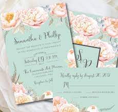 Mint Wedding Invitation Mint Wedding Mint And Peach Wedding Etsy Minted Wedding Invitations Peach Wedding Invitations Pink Wedding Invitations