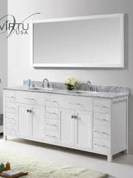 Oak bathroom vanity cabinet double twin sink bowl basin & cream marble unit. 79 Caroline Parkway Double Sink Vanity White Bathgems Com