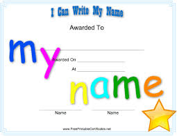 I Can Write Name Printable Certificate Printable Certificates Kindergarten Awards Preschool Writing