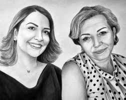 Pencil Drawing Portrait From Photo, Custom Charcoal Art for Loved Ones,  Combining Multiple Pictures Together Commission B&W Photo to Sketch