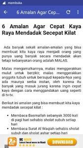 Pada tulisan kali ini saya sharing mengenai ilmu jadi orang kaya dan sukses. Amalan Cepat Kaya For Android Apk Download