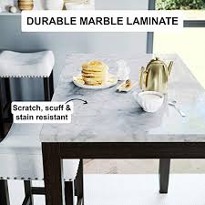 It's perfect for our smaller dining room. Nathan James Viktor 3 Piece Set Heigh Kitchen Counter Pub Dining Or Breakfast Table With Marble Top Fabric Wood Base Seat Light Gray Dark Brown In Dubai Uae Whizz Table