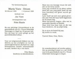 Overlijden Maria Deuss op 14 januari 1999 » Open Archieven