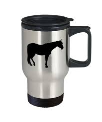 Black Horse Travel Mug Insulated Coffee Mug Gift For Kids Etsy In 2021 Insulated Coffee Mugs Funny Coffee Cups Travel Mug Coffee