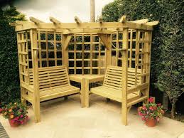 Garden benches, cast aluminium garden benches, wood garden bench, teak garden bench, metal outdoor benches ireland. Highgate Wooden Corner Garden Arbour Hg114 Highgate Furniture
