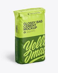 Glossy Cement Bag Mockup In Bag Sack Mockups On Yellow Images Object Mockups