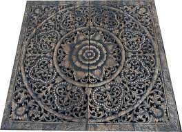 Black Wash Mandala Wood Carved Headboard Queen Size Uk 48 X 48 Inches Wall Hanging Wall Decor Home Carved Headboard Wood Carved Headboard Hanging Wall Decor