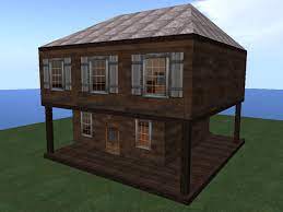 Open floor plan 2 story houses can be noisy. Second Life Marketplace Re Western 2 Story Shop Office W Stairs Old West House