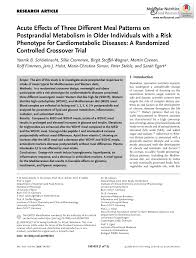 Découvrez les dernières news sur loana avec purepeople.com. Pdf Acute Effects Of Three Different Meal Patterns On Postprandial Metabolism In Older Individuals With A Risk Phenotype For Cardiometabolic Diseases A Randomized Controlled Crossover Trial