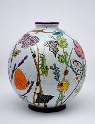 collection lou souleu mathias pour emaux de longwy pottery sculpture pottery painting ceramic painting