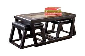 Kelton Coffee Table With Nesting Stools Brown Cocktail Table Coffee Table Coffee Table With Storage