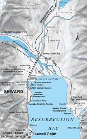 Map Of Seward Alaska And Upper Resurrection Bay Seward