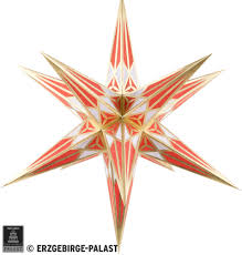 Hartenstein Christmas Star For Inside Use White Red With Gold 68 Cm 27 Inch