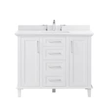 Ove Decors Alma 42 Inch Single Sink Vanity In White With White Marble Top And Basin The Home Depot Canada