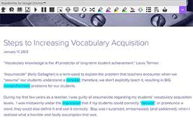 Wonderfully Intuitive And Easy To Use Read Write For Google Chrome Provides Personalized Support In 2020 Vocabulary Acquisition Reading Writing Classroom Inspiration