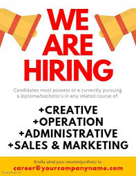 To ensure jobstore run smoothly, please req id: We Are Hiring Flyer We Are Hiring Sales And Marketing Hiring