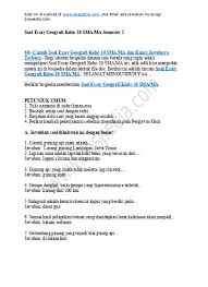 Soal Essay Geografi Kelas 10 Sma Ma Semester 2 Terbaru