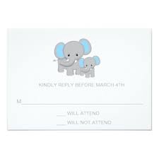 Elephant Baby Shower Rsvp Response Card Baby Gifts Child New Born Gift Idea Diy Cyo Special Unique Design Elephant Baby Shower Baby Shower Newborn Baby Gifts