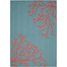 Garland rug sea coral 8 ft. Garland Rug Sea Coral Indigo Ivory 8 X10 Nautical Indoor Area Rug Walmart Com Coral Rug Coral Area Rug Garland Rug