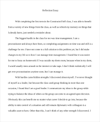 As mentioned above, a reflective essay presents and narrates the experience of a writer and how it changes the way he/she perceives life. Free 19 Reflective Essay Examples Samples In Pdf Examples