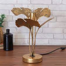 Shop gold leaf table lamps and other gold leaf lighting from top sellers around the world at 1stdibs. Distressed Gold Metal Palm Leaf Table Lamp 47 5cm Buy Online In Kuwait At Desertcart Com Kw Productid 174102906