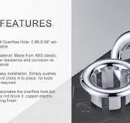 2-Pack Sink Overflow Cover Rings | Copper Basin Overflow Insert For 22-24mm  Holes, Corrosion-Resistant & Tool-Free Fit