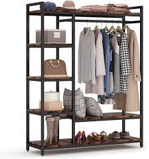 Check wayfair's vast choice of top brands & styles and get great discounts daily. Amazon Com Little Tree Free Standing Closet Organizer Heavy Duty Clothes Closet Portable Garment Rack With 6 Shelves And Hanging Rod Black Metal Frame Rustic Board Finish Home Improvement