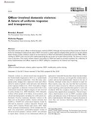 Pdf Officer Involved Domestic Violence A Future Of Uniform Response And Transparency
