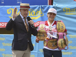 Nathan's hot dog eating contest has been held in coney island since 1972. Japanese American Retains N Y Women S Hot Dog Eating Title