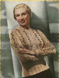 Use a pattern to transfer the image of a flower onto your fabric, or draw the flower onto the fabric freehand. Vintage 1940s Knitting Pattern Embroidered Flowers Jacket Cardigan