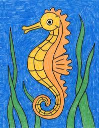 Here is the line art when all is said and done. Draw A Seahorse Art Projects For Kids