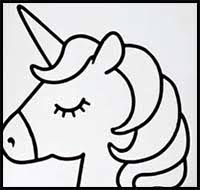 Draw with your black marker the background of the eye to bring it out realistically. Unicorn Face Drawing Step By Step