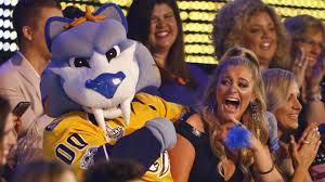 Nashville predators mascot, gnash, arrives at the 2017 nhl stanley cup finals game 6 at bridgestone arena on june 11, 2017 in nashville, tennessee. Predators Mock Golden Knights Vegas Theatrics In Pre Game Show Sportsnet Ca