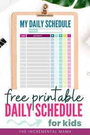 Pee, poo, eat, sleep, repeat. Free Printable Kid S Daily Schedule Template The Incremental Mama
