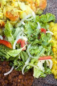 Ethiopian Feast Ethiopian Green Salad Vegan Ethiopian Recipes Ethiopian Food Ethiopian Salad Recipe