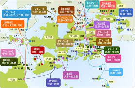 航路マップ しまなみ海道エリア内のアクセス 交通アクセス shimap しまなみ海道観光マップ 観光マップ 観光 しまなみ