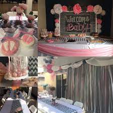 Baby Shower Decorations Grey Chevron Pink And White Baby Shower Decorations Grey Baby Shower Baby Shower