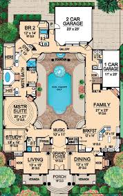 Large home floor plan with almost 4400 square feet of heated living space and 4 bedrooms. House Plan 5445 00169 Mediterranean Plan 6 024 Square Feet 4 Bedrooms 5 Bathrooms In 2021 Luxury Floor Plans Mansion Floor Plan Luxury House Plans