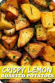 These Potatoes Are Infused With Lemon Juice Then Roasted With Garlic And Rosemary They Re Ultra Roasted Potato Recipes Greek Lemon Potatoes Potato Side Dishes